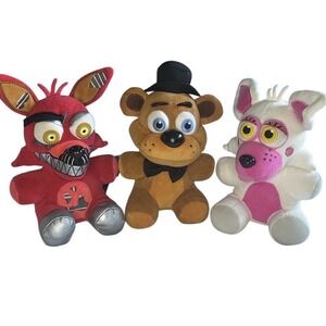 Lot Of 3 Funko FNAF FazBear & 2 Foxy's Plush Five Nights at Freddys 2016 - 8"